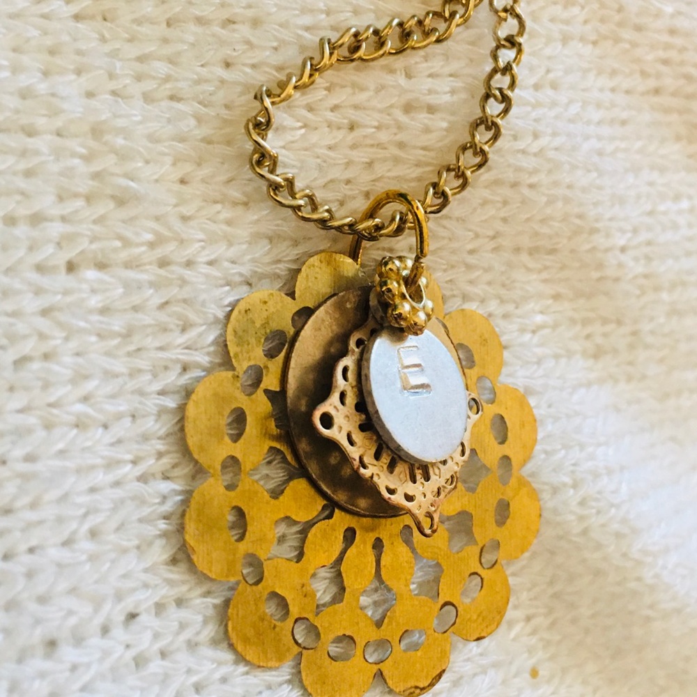 Layered Single Initial Necklace - Picture 3 of 4